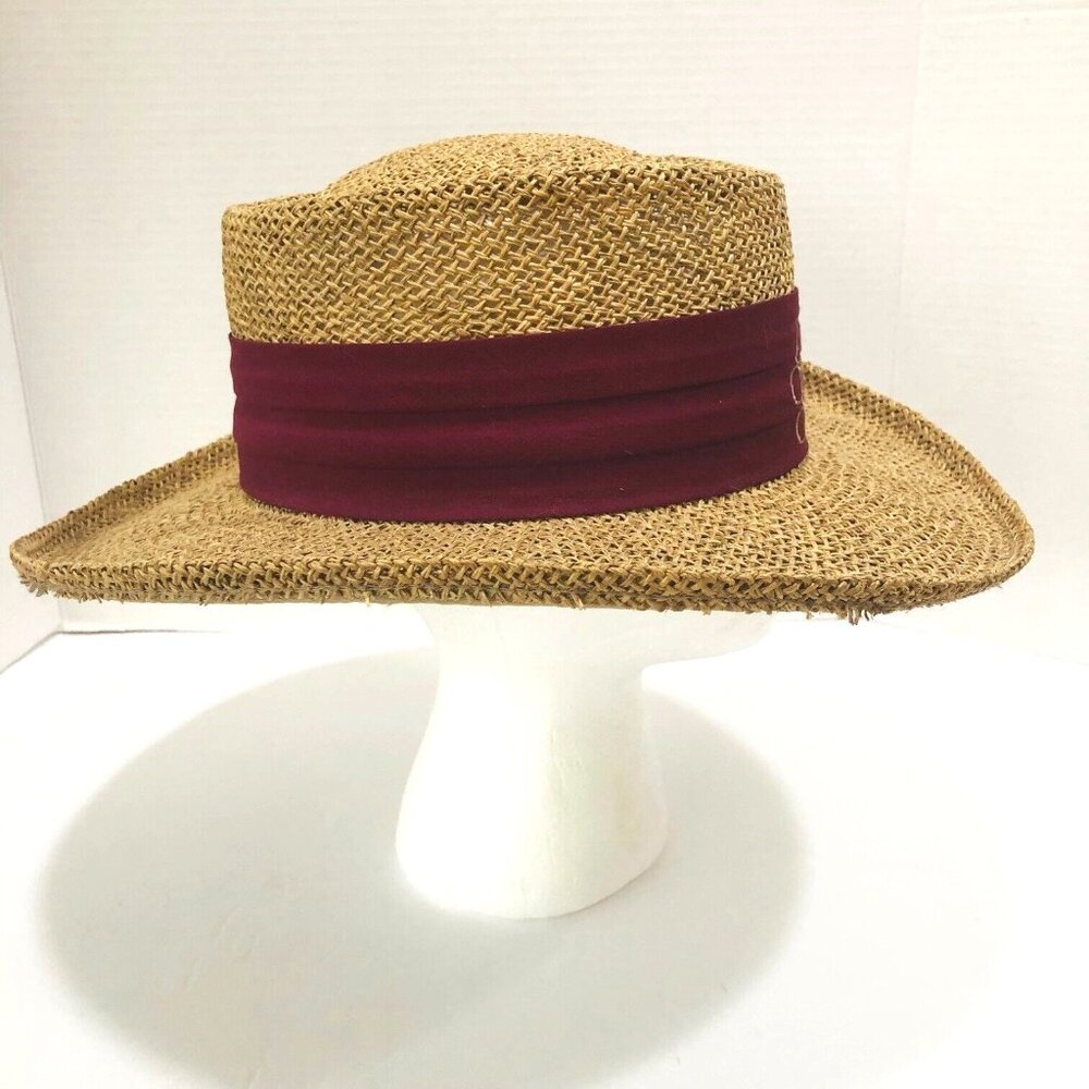 VTG Firethorn GRAND GENEVA Wide Brim Straw Hat L/XL Made In The USA Unisex - Picture 4 of 7